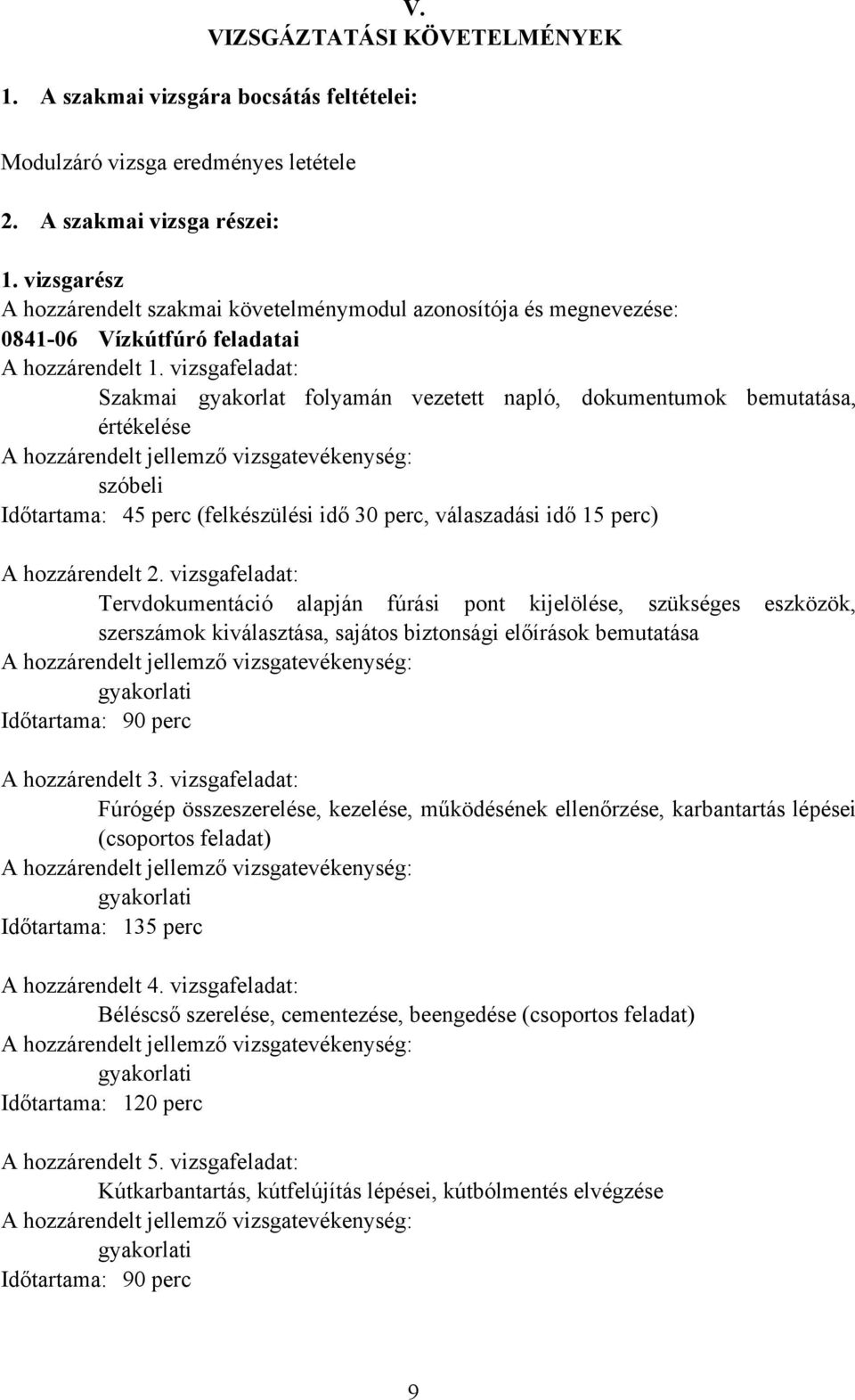 vizsgafeladat: Szakmai gyakorlat folyamán vezetett napló, dokumentumok bemutatása, értékelése szóbeli Időtartama: 45 perc (felkészülési idő 30 perc, válaszadási idő 15 perc) A hozzárendelt 2.