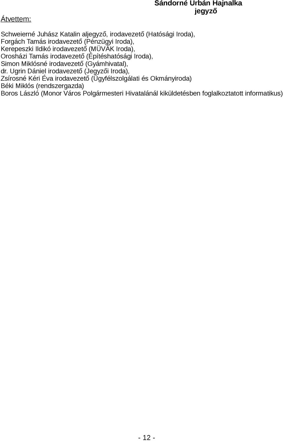 irodavezető (Gyámhivatal), dr.