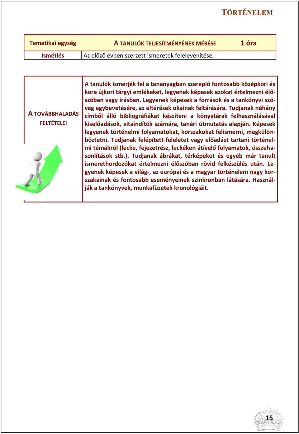 Legyenek képesek a források és a tankönyvi szöveg egybevetésére, az eltérések okainak feltárására.