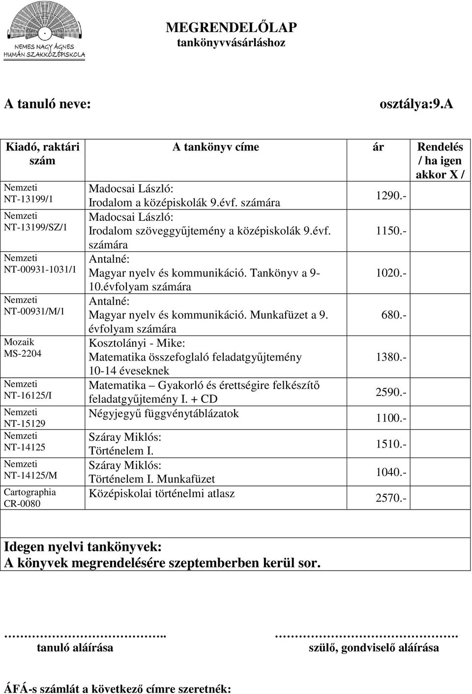 - évfolyam ára Kosztolányi - Mike: Matematika összefoglaló feladatgyűjtemény 1380.- 10-14 éveseknek feladatgyűjtemény I.