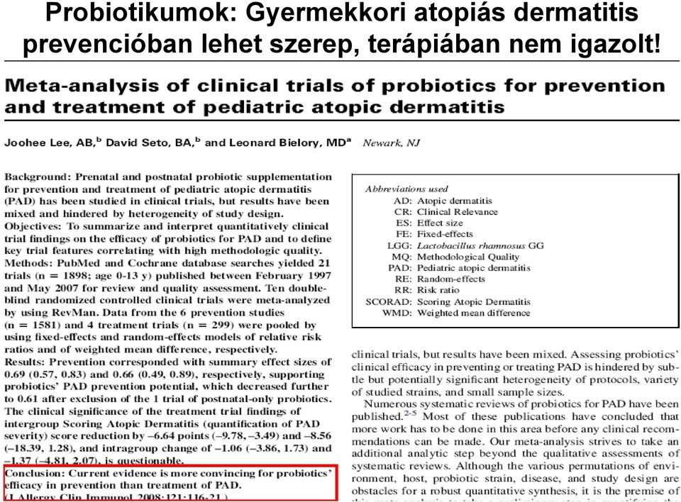 dermatitis prevencióban