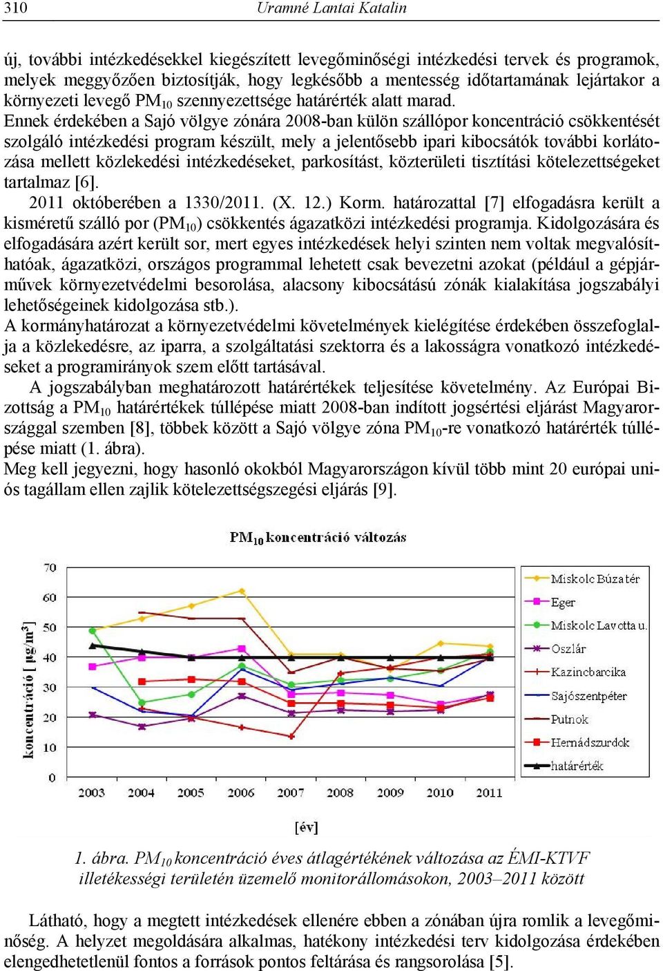 Ennek érdekében a Sajó völgye zónára 2008-ban külön szállópor koncentráció csökkentését szolgáló intézkedési program készült, mely a jelentősebb ipari kibocsátók további korlátozása mellett