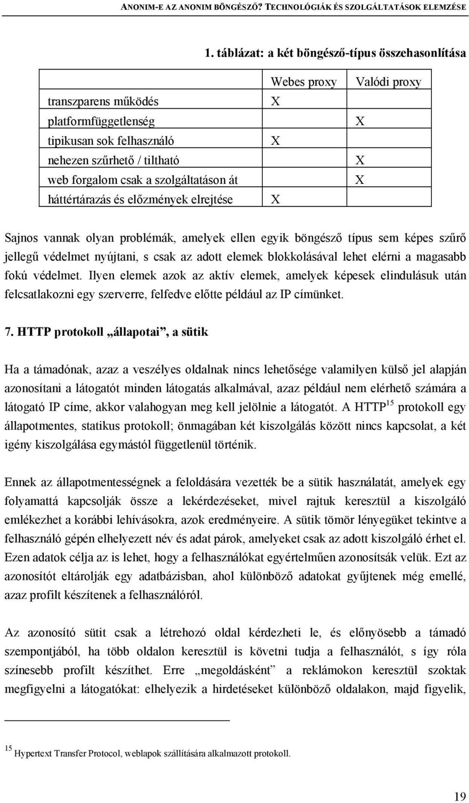 előzmények elrejtése Webes proxy X X X Valódi proxy X X X Sajnos vannak olyan problémák, amelyek ellen egyik böngésző típus sem képes szűrő jellegű védelmet nyújtani, s csak az adott elemek