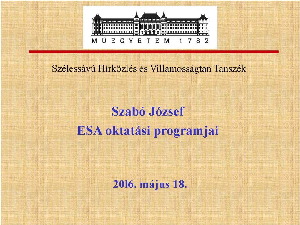 Szabó József ESA