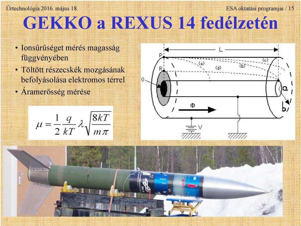 fedélzetén Ionsűrűséget mérés magasság függvényében