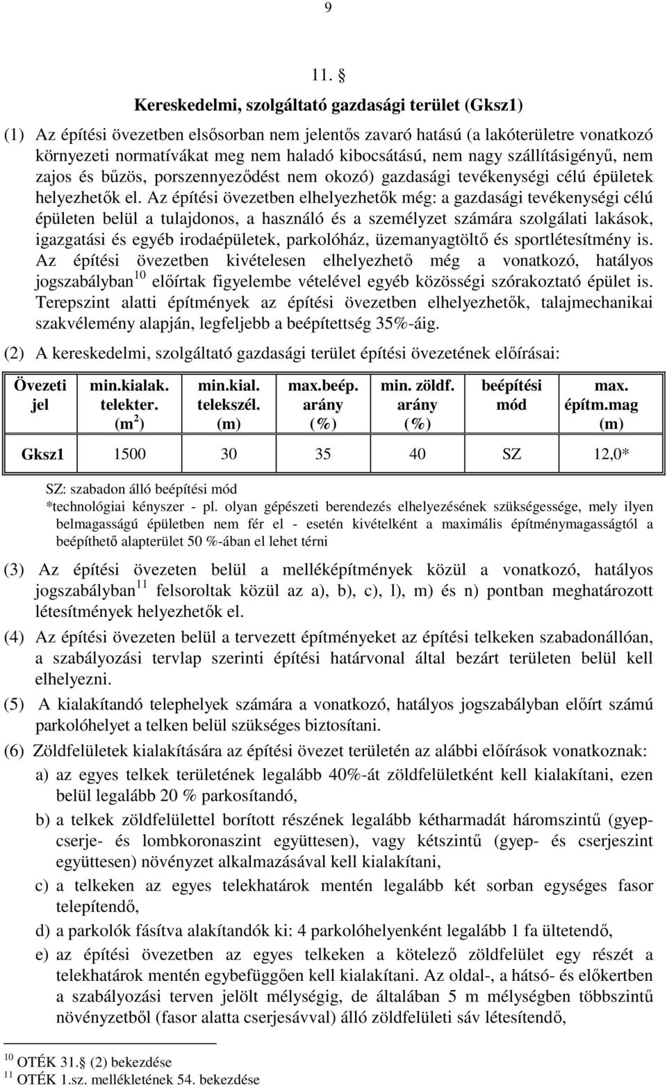 Az építési övezetben elhelyezhetők még: a gazdasági tevékenységi célú épületen belül a tulajdonos, a használó és a személyzet számára szolgálati lakások, igazgatási és egyéb irodaépületek,