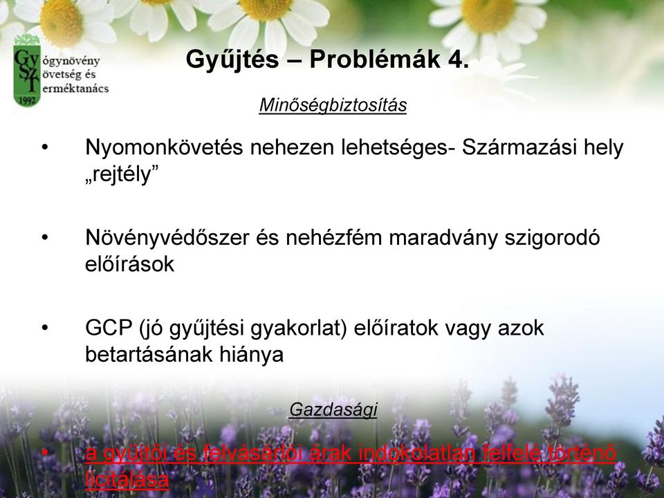 Növényvédőszer és nehézfém maradvány szigorodó előírások GCP (jó gyűjtési