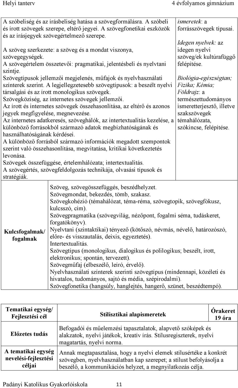 Szövegtípusok jellemzői megjelenés, műfajok és nyelvhasználati színterek szerint. A legjellegzetesebb szövegtípusok: a beszélt nyelvi társalgási és az írott monologikus szövegek.