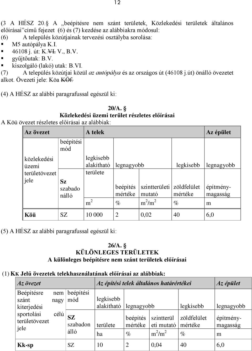 autópálya K.I. 46108 j. út: K.VI. V., B.V. gyűjtőutak: B.V. kiszolgáló (lakó) utak: B.VI. (7) A település közútjai közül az autópálya és az országos út (46108 j.út) önálló övezetet alkot.