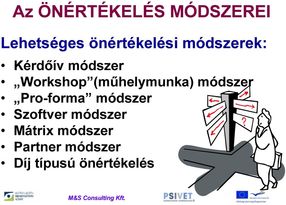 (műhelymunka) módszer Pro-forma módszer Szoftver