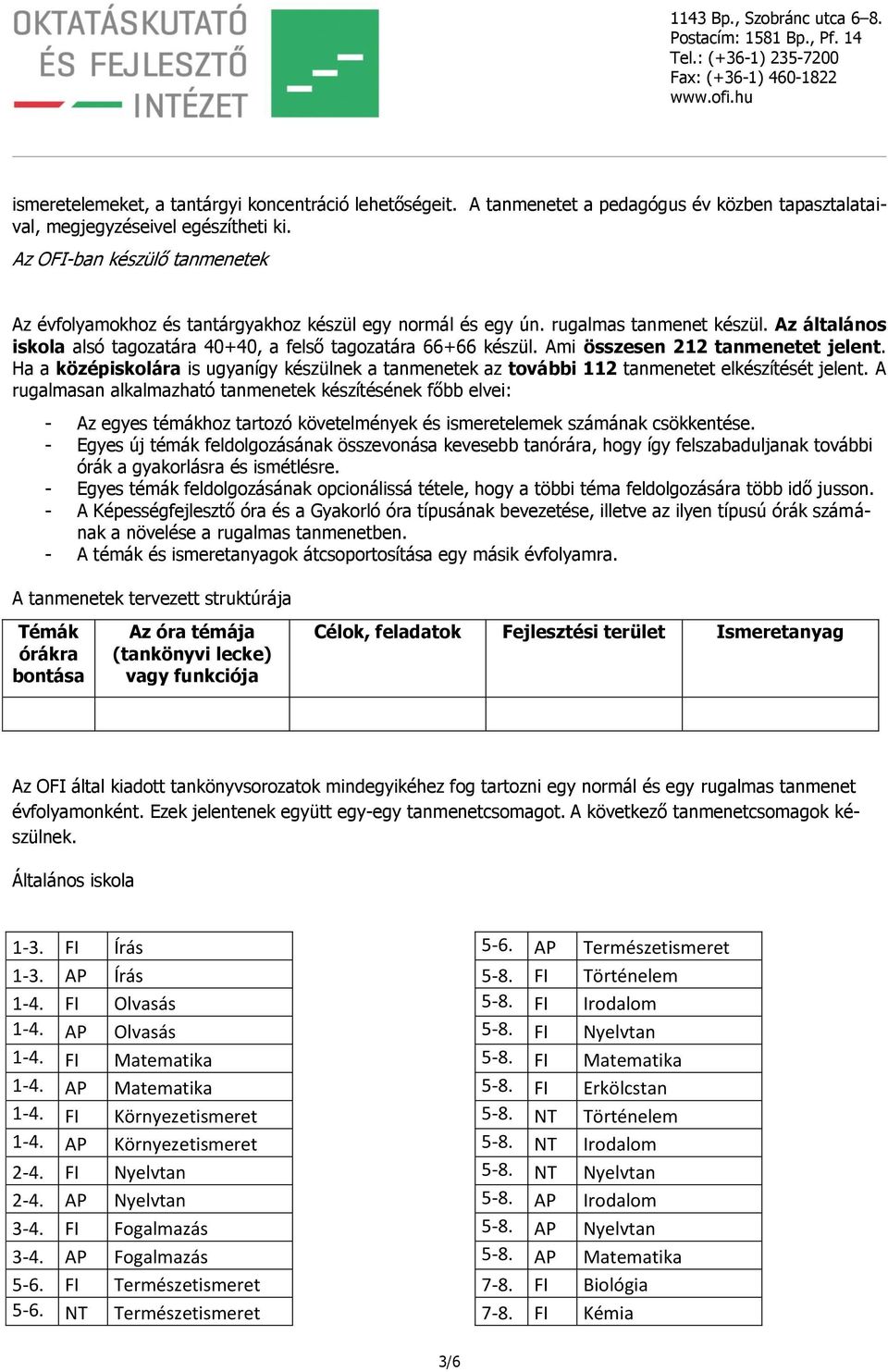 Ami összesen 212 tanmenetet jelent. Ha a középiskolára is ugyanígy készülnek a tanmenetek az további 112 tanmenetet elkészítését jelent.