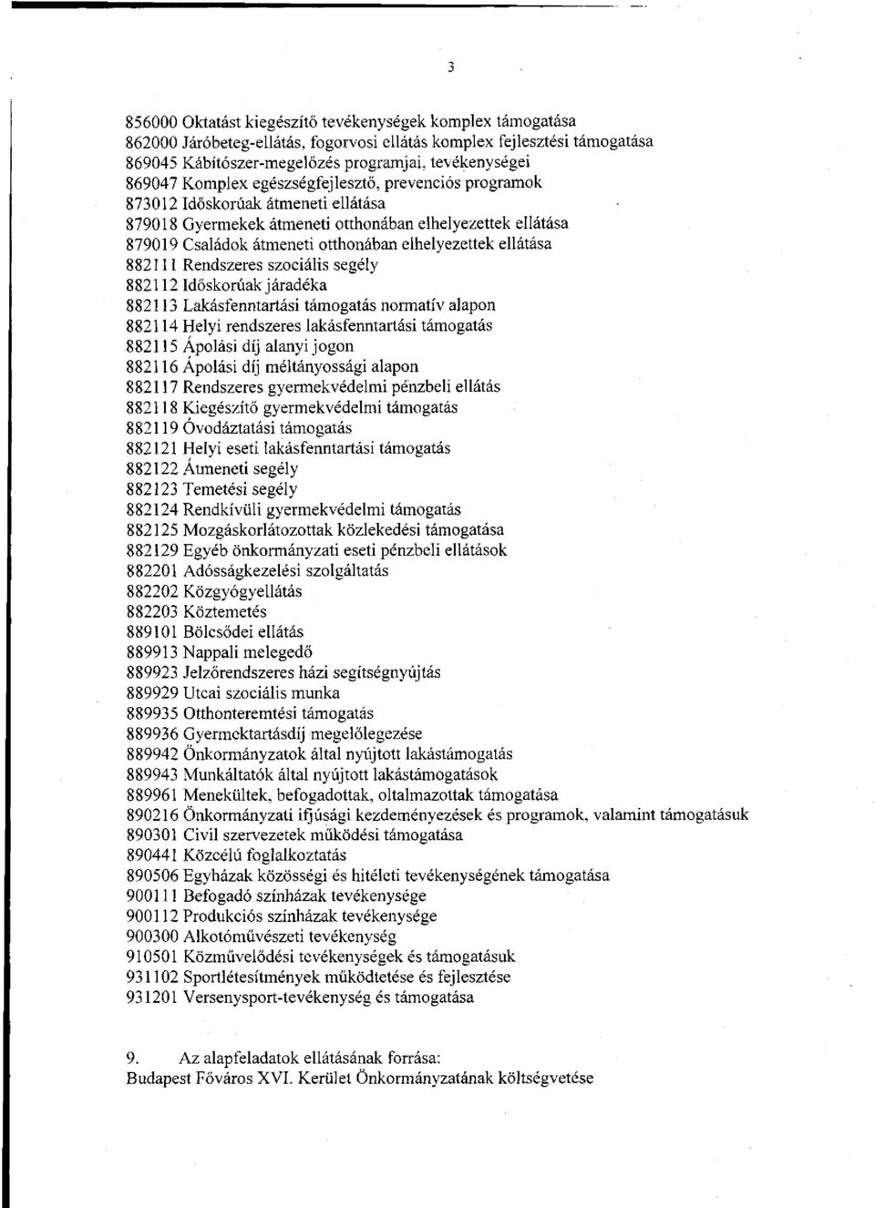 ellátása 882111 Rendszeres szociális segély 882112 Időskorúak j áradéka 882113 Lakásfenntartási támogatás normatív alapon 882114 Helyi rendszeres lakásfenntartási támogatás 882115 Ápolási díj alanyi