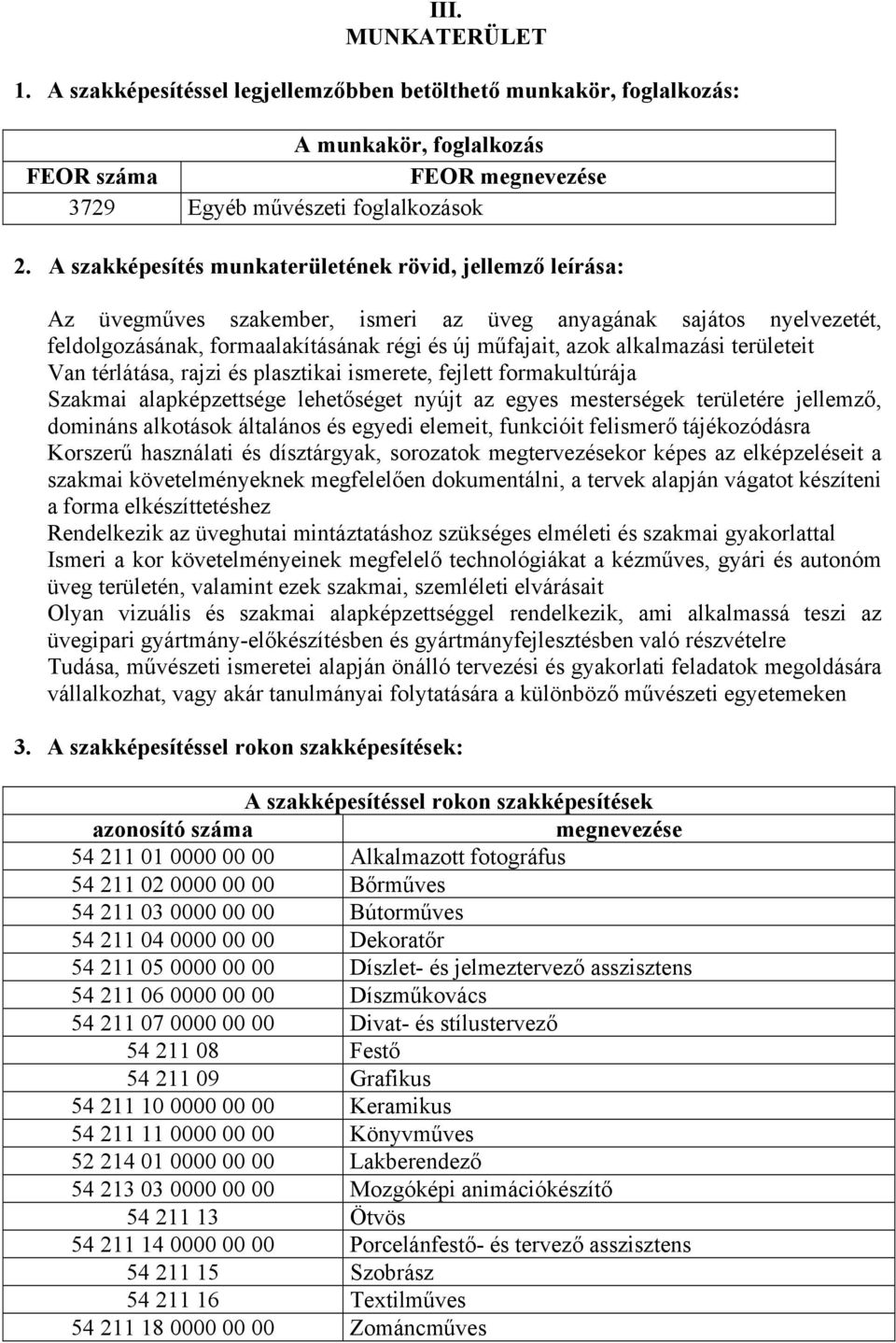 alkalmazási területeit Van térlátása, rajzi és plasztikai ismerete, fejlett formakultúrája Szakmai alapképzettsége lehetőséget nyújt az egyes mesterségek területére jellemző, domináns alkotások