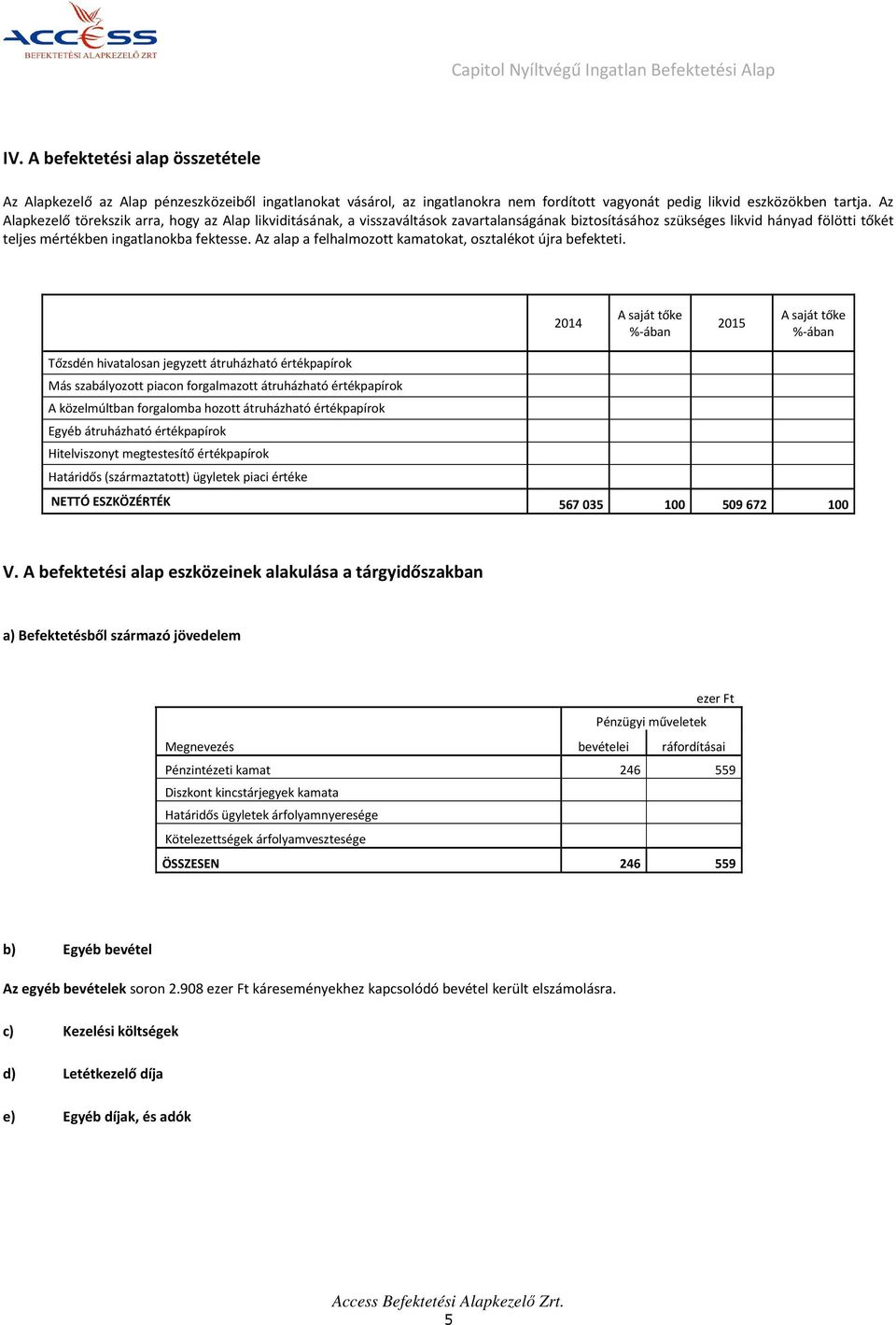 Az alap a felhalmozott kamatokat, osztalékot újra befekteti.