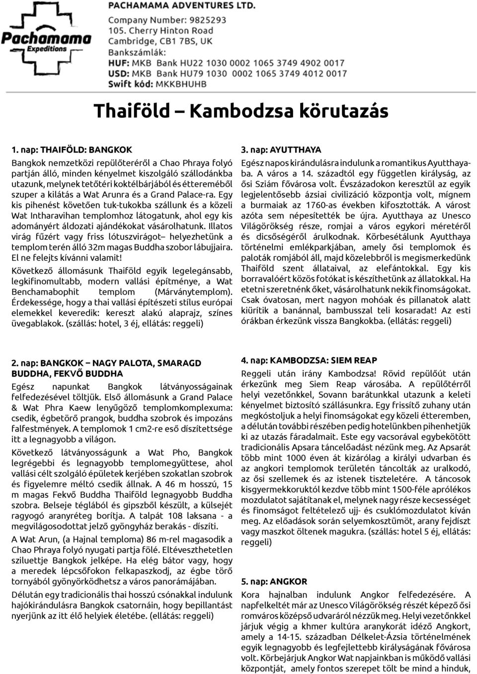 kilátás a Wat Arunra és a Grand Palace-ra.
