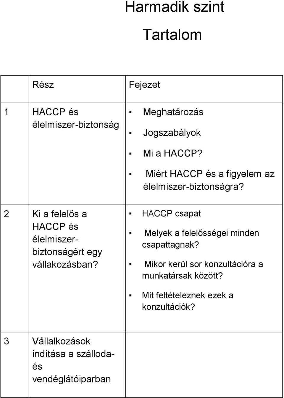 2 Ki a felelős a HACCP és élelmiszerbiztonságért egy vállakozásban?