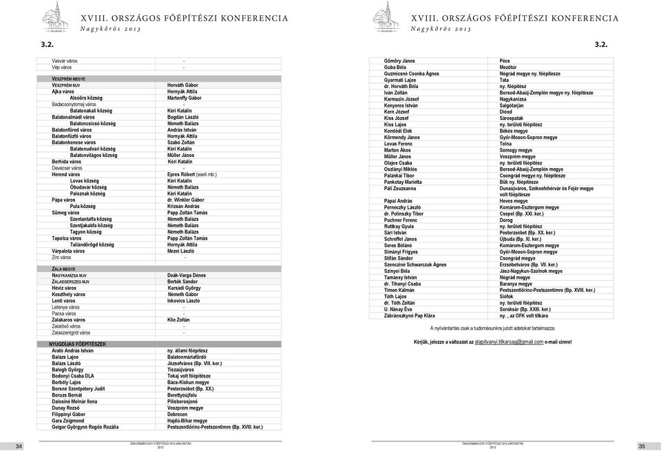 Katalin Balatonvilágos község Müller János Berhida város Kéri Katalin Devecser város - Herend város Epres Róbert (eseti mb.