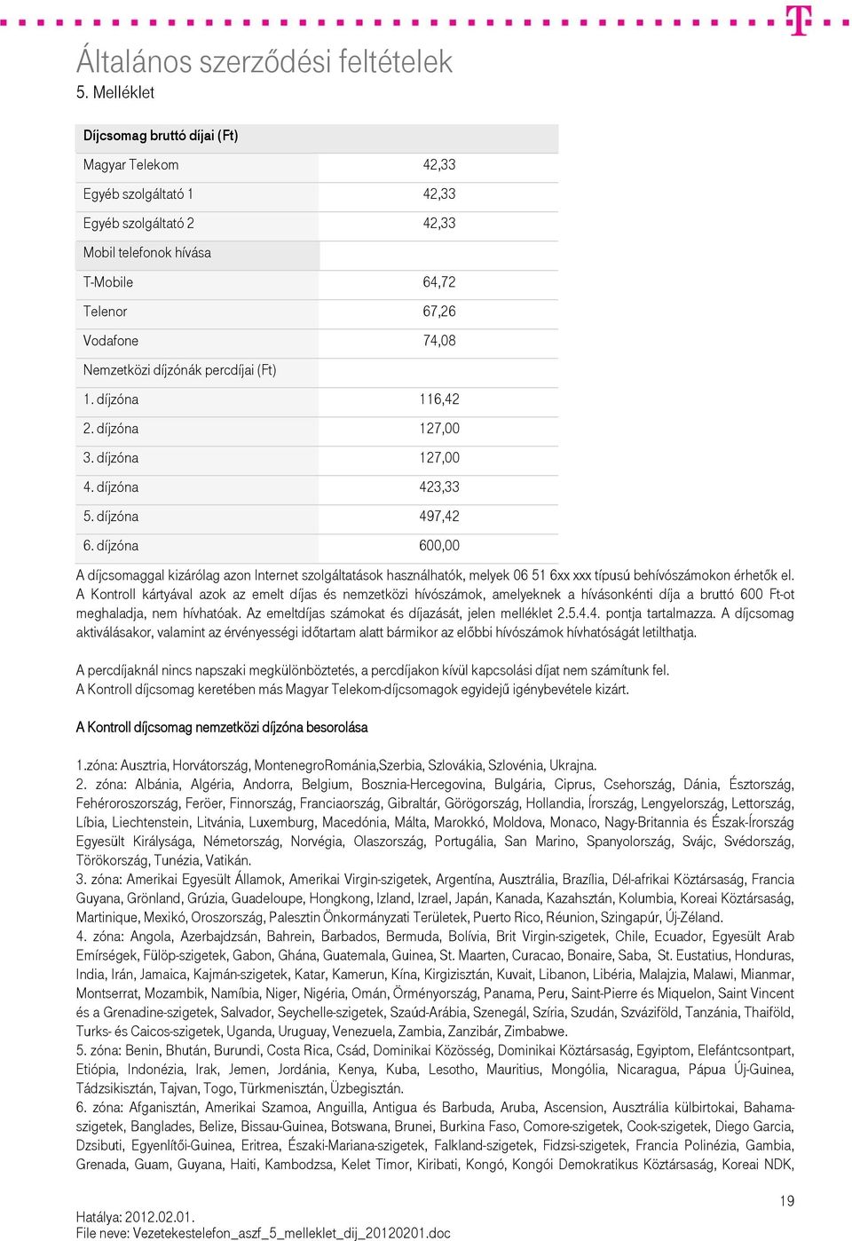 díjzóna 600,00 A díjcsomaggal kizárólag azon Internet szolgáltatások használhatók, melyek 06 51 6xx xxx típusú behívószámokon érhetők el.