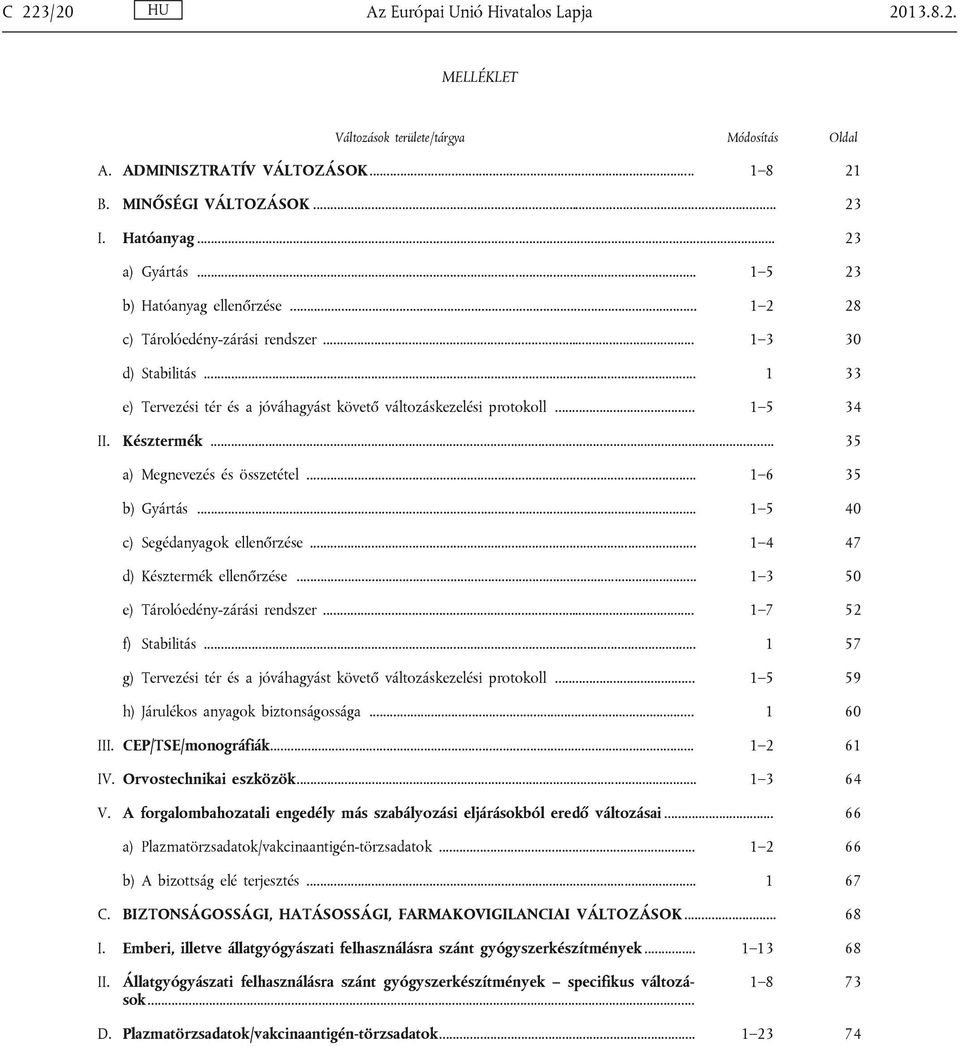 .. 35 a) Megnevezés és összetétel... 1 6 35 b) Gyártás... 1 5 40 c) Segédanyagok ellenőrzése... 1 4 47 d) Késztermék ellenőrzése... 1 3 50 e) Tárolóedény-zárási rendszer... 1 7 52 f) Stabilitás.