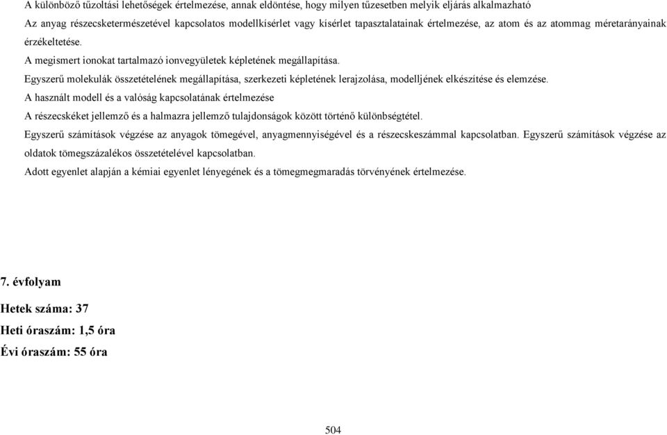 Egyszerű molekulák összetételének megállapítása, szerkezeti képletének lerajzolása, modelljének elkészítése és elemzése.