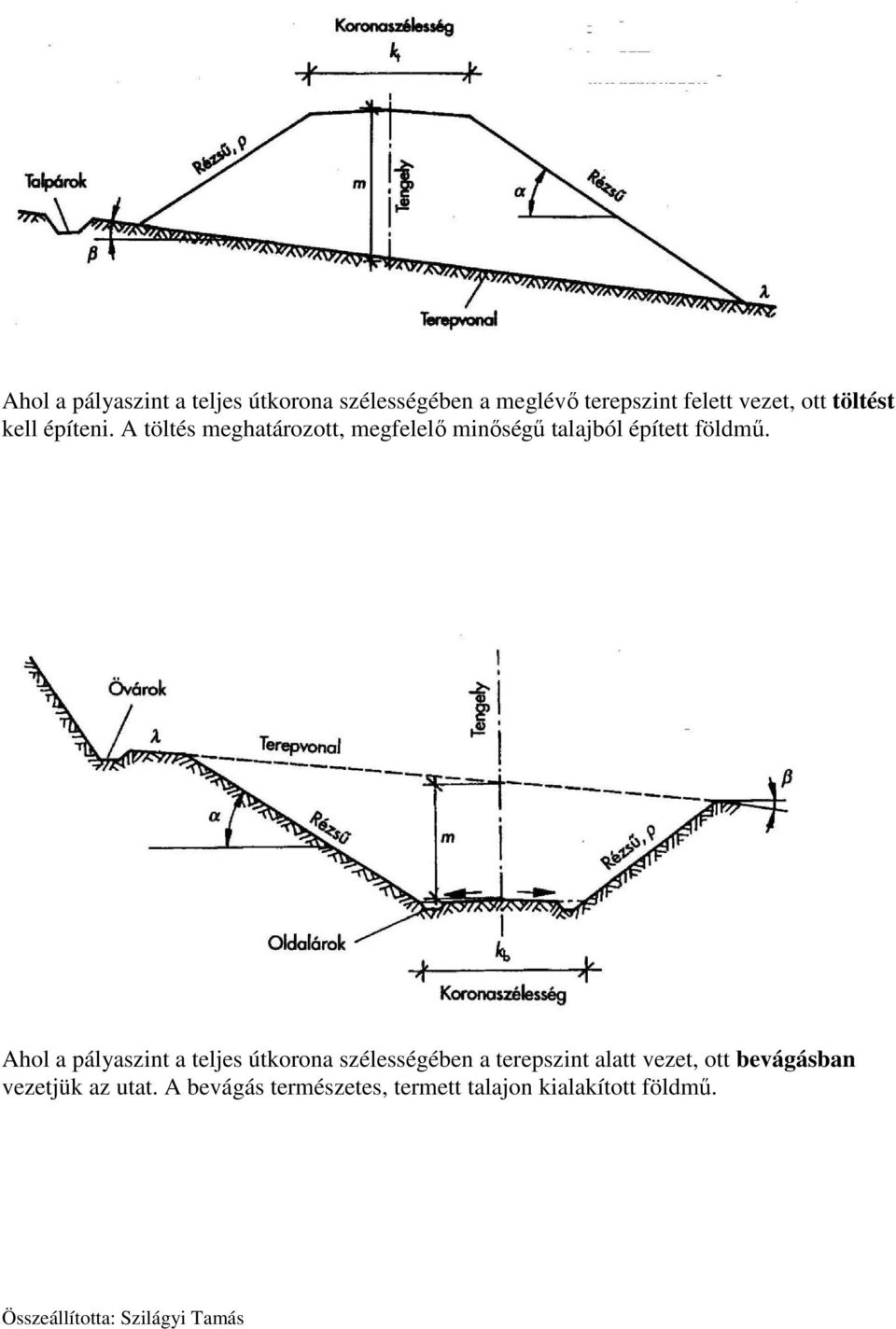 A töltés meghatározott, megfelelő minőségű talajból épített földmű.