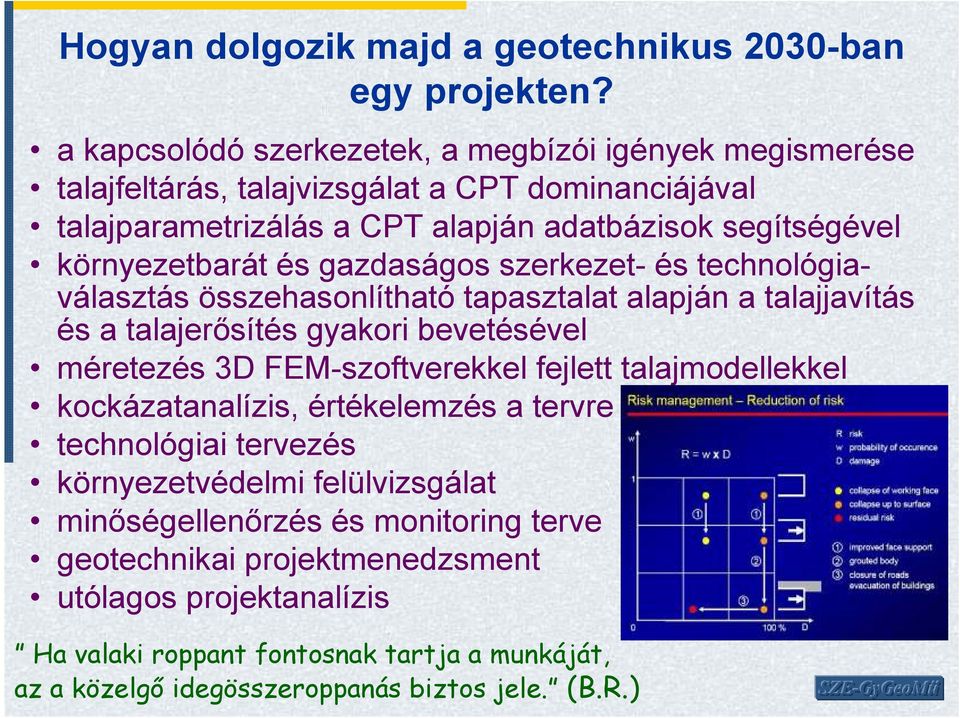 környezetbarát és gazdaságos szerkezet- és technológiaválasztás összehasonlítható tapasztalat alapján a talajjavítás és a talajerısítés gyakori bevetésével méretezés 3D