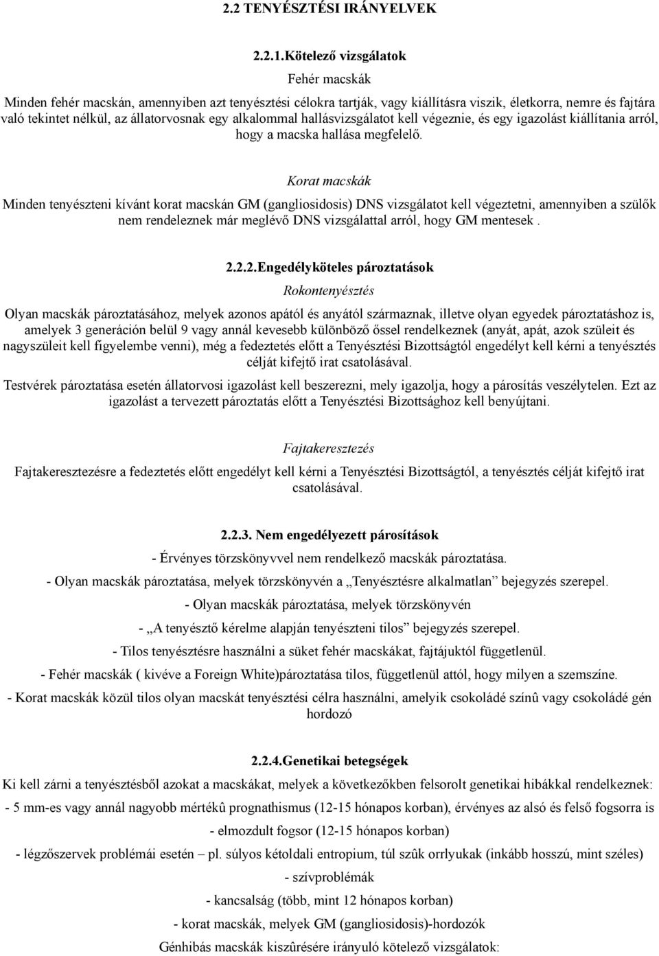 FELIS HUNGARICA. Tenyésztési szabályzata - PDF Free Download