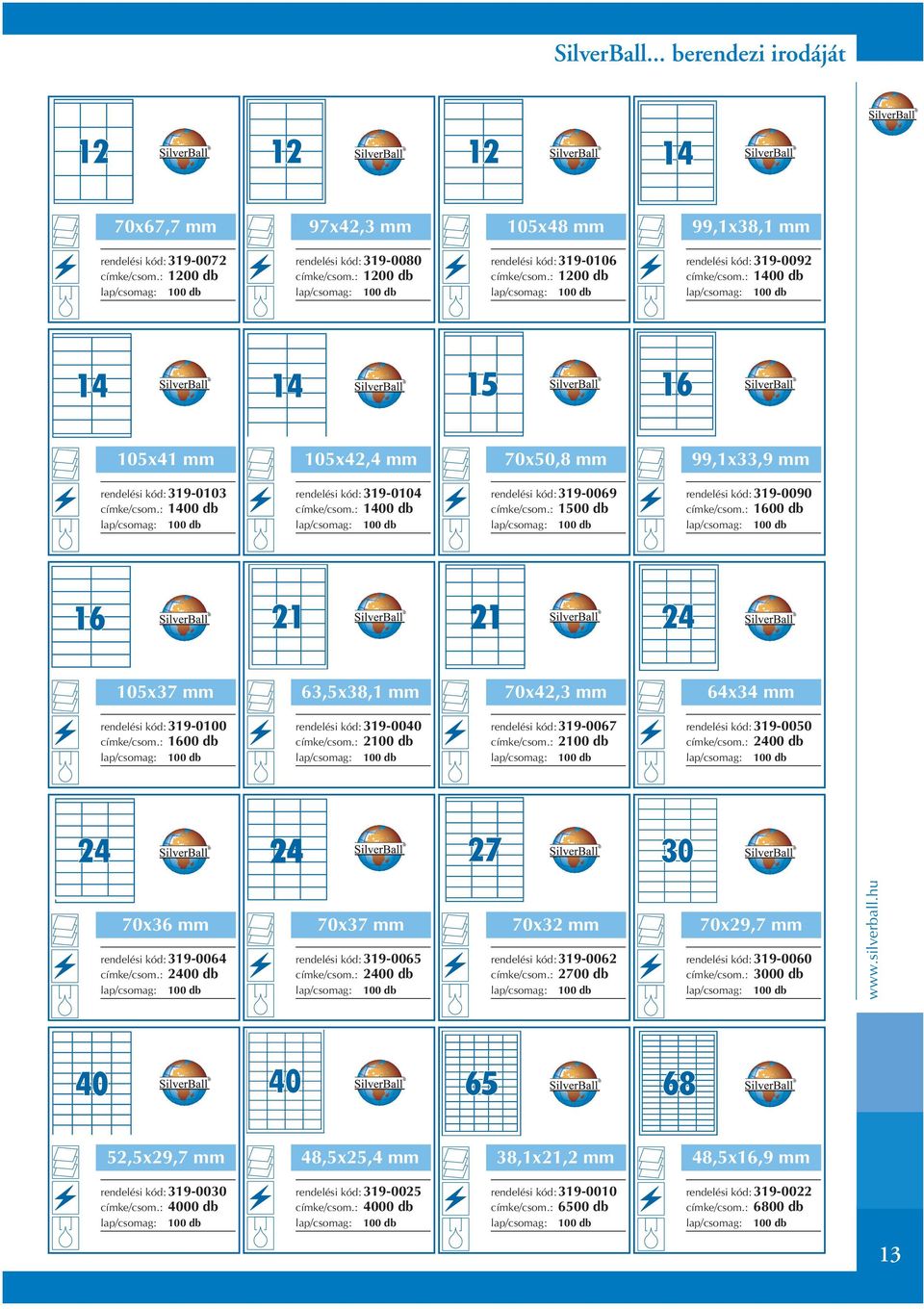 : 1400 db rendelési kód: 319-0069 címke/csom.: 1500 db rendelési kód: 319-0090 címke/csom.: 1600 db 105x37 mm 63,5x38,1 mm 70x42,3 mm 64x34 mm rendelési kód: 319-0100 címke/csom.
