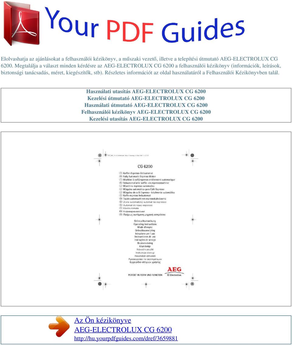Az Ön kézikönyve AEG-ELECTROLUX CG - PDF Free Download