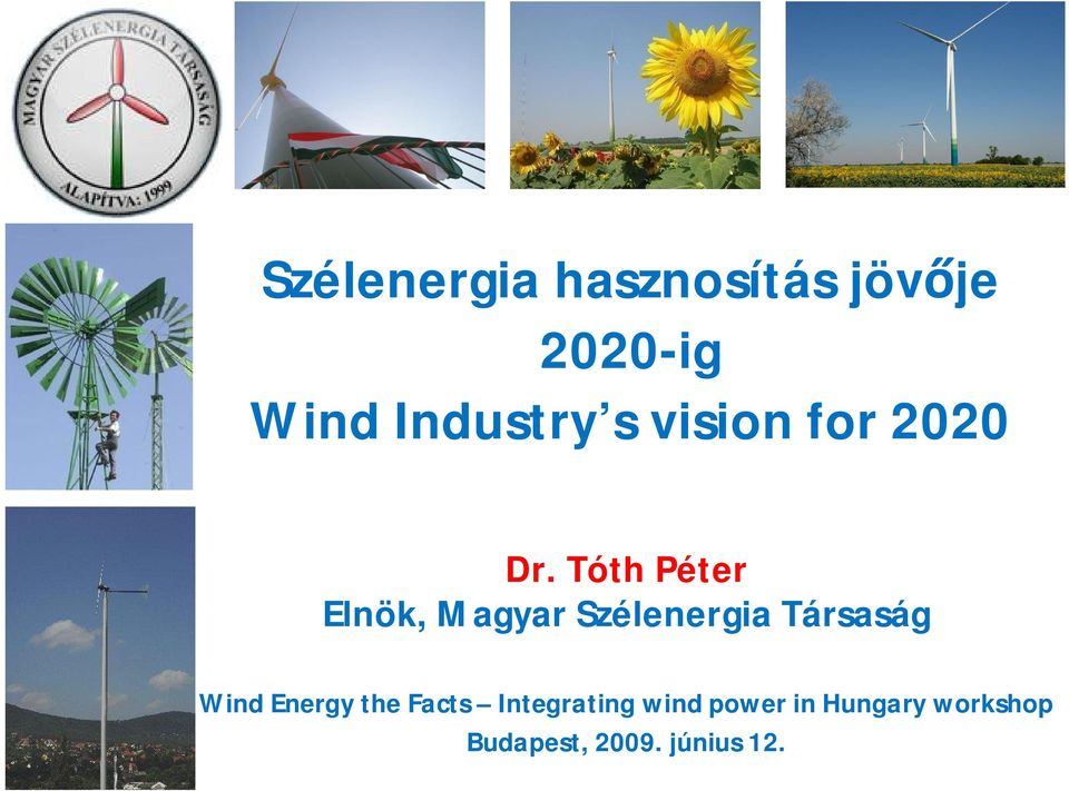 Tóth Péter Elnök, Magyar Szélenergia Társaság