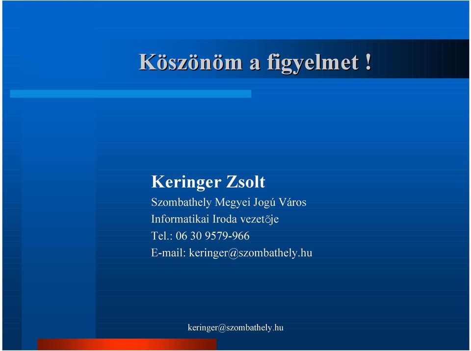 Megyei Jogú Város Informatikai