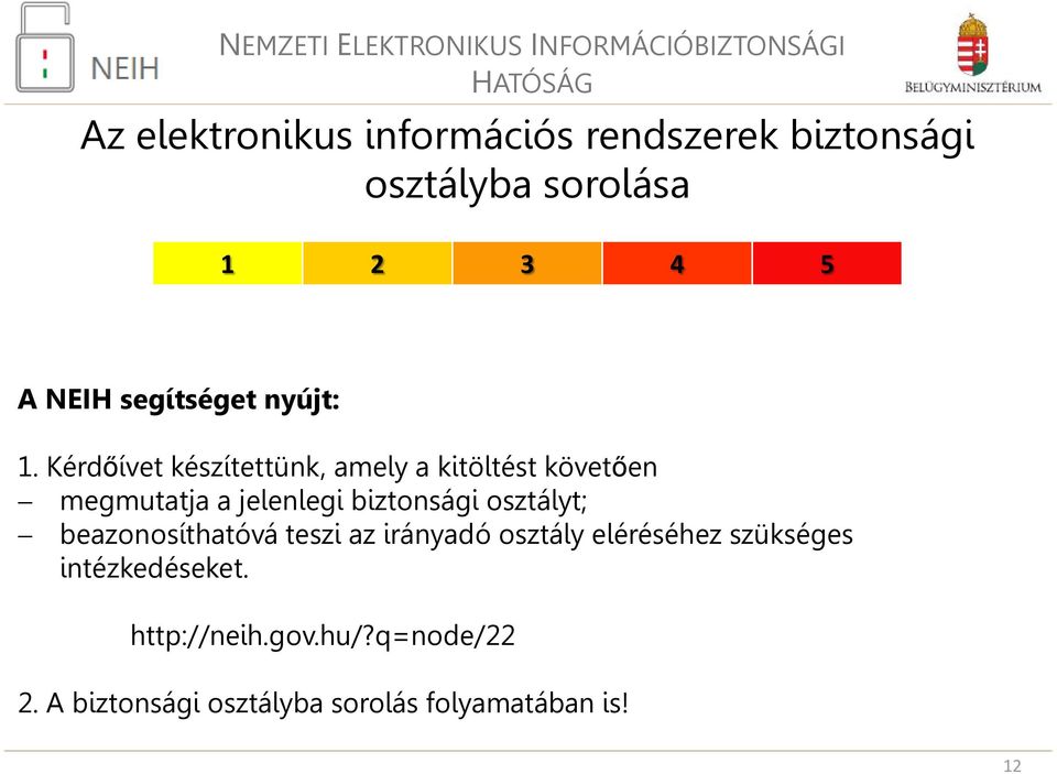 Kérdőívet készítettünk, amely a kitöltést követően megmutatja a jelenlegi biztonsági