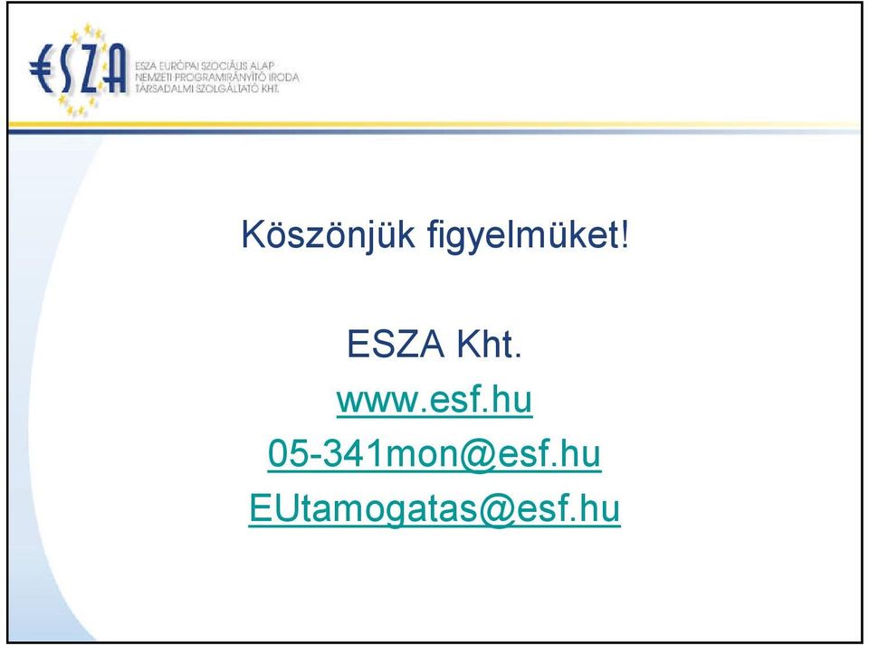 ESZA Kht. www.esf.