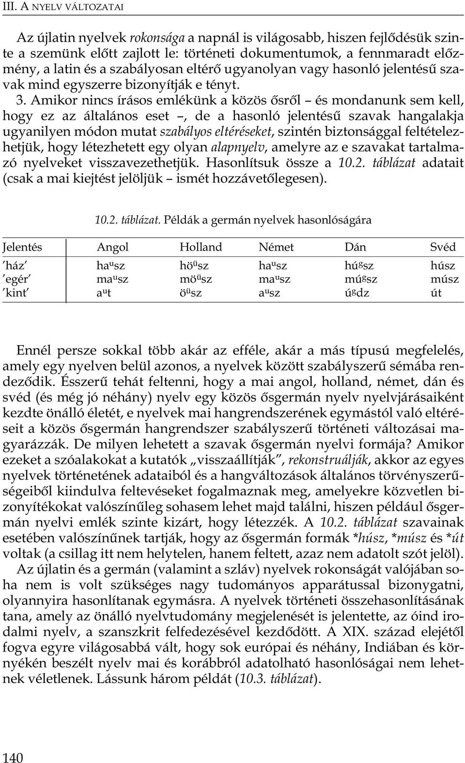 Amikor nincs írásos emlékünk a közös ôsrôl és mondanunk sem kell, hogy ez az általános eset, de a hasonló jelentésû szavak hangalakja ugyanilyen módon mutat szabályos eltéréseket, szintén