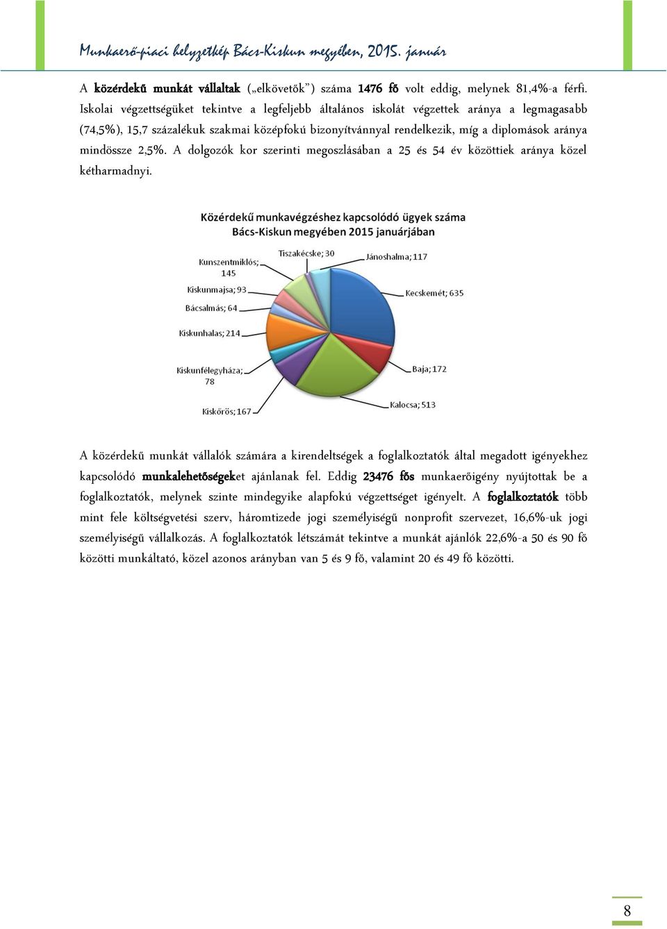 2,5%. A dolgozók kor szerinti megoszlásában a 25 és 54 év közöttiek aránya közel kétharmadnyi.