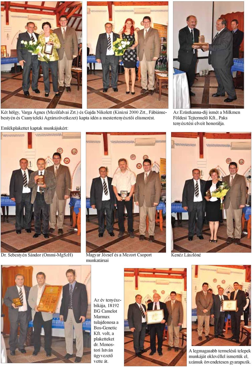 Emlékplakettet kaptak munkájukért: Az Ezüstkanna-díj ismét a Milkmen Földesi Tejtermelő Kft., Paks tenyésztési elveit honorálja. Dr.