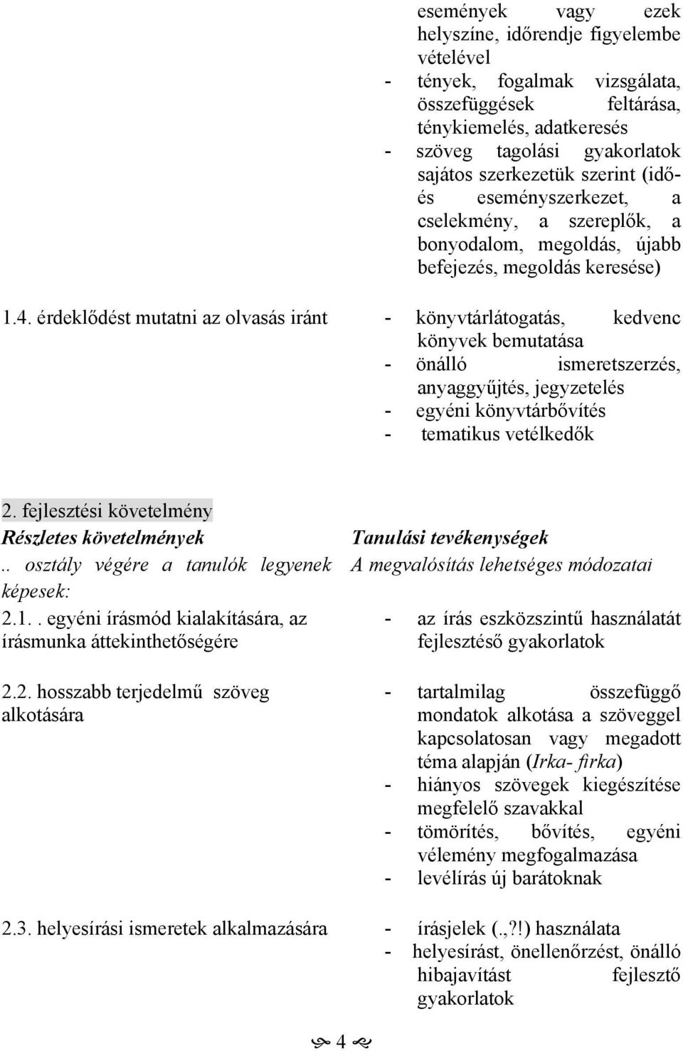 érdeklődést mutatni az olvasás iránt - könyvtárlátogatás, kedvenc könyvek bemutatása - önálló ismeretszerzés, anyaggyűjtés, jegyzetelés - egyéni könyvtárbővítés - tematikus vetélkedők 2.