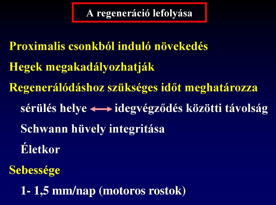 meghatározza sérülés helye idegvégződés közötti távolság