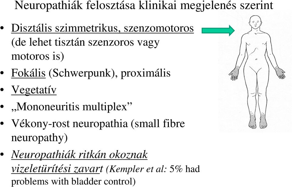 proximális Vegetatív Mononeuritis multiplex Vékony-rost neuropathia (small fibre
