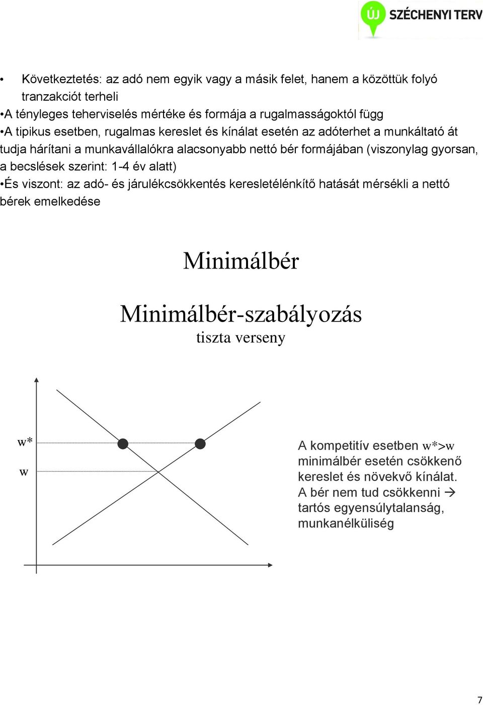 gyorsan, a becslések szerint: 1-4 év alatt) És viszont: az adó- és járulékcsökkentés keresletélénkítő hatását mérsékli a nettó bérek emelkedése Minimálbér