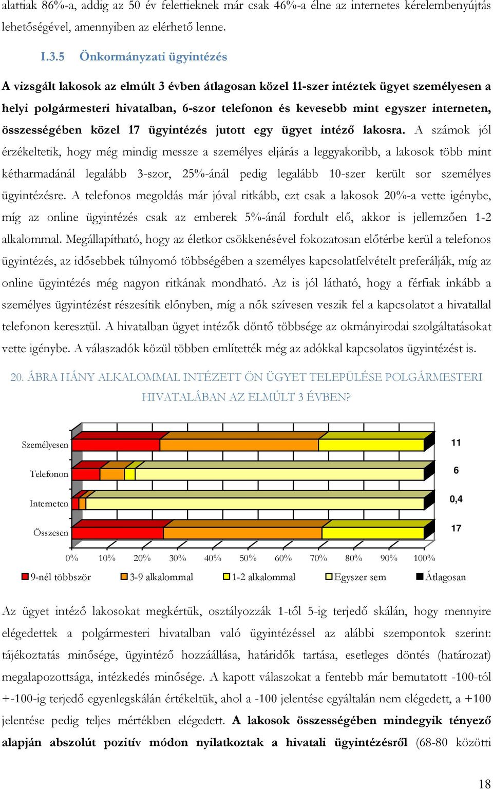 interneten, összességében közel 17 ügyintézés jutott egy ügyet intéző lakosra.