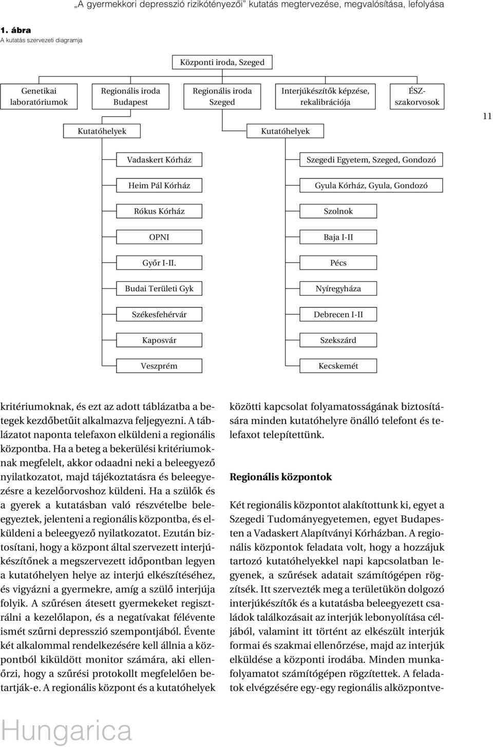 Kutatóhelyek Kutatóhelyek Vadaskert Kórház Szegedi Egyetem, Szeged, Gondozó Heim Pál Kórház Gyula Kórház, Gyula, Gondozó Rókus Kórház Szolnok OPNI Baja I-II Gyôr I-II.