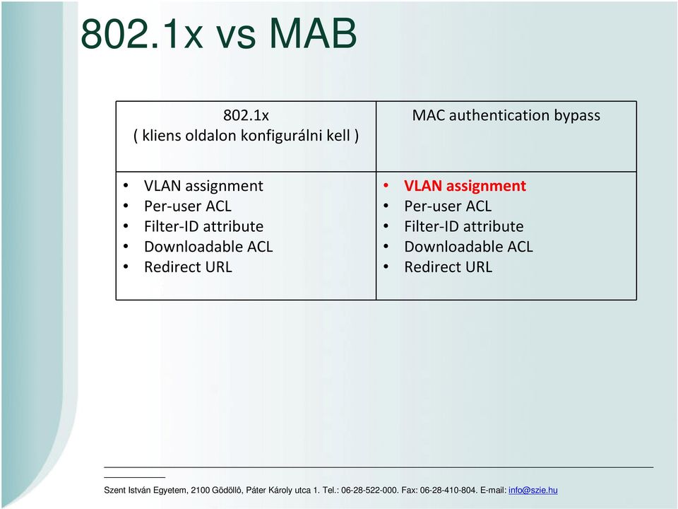 bypass VLAN assignment Per-user ACL Filter-ID attribute