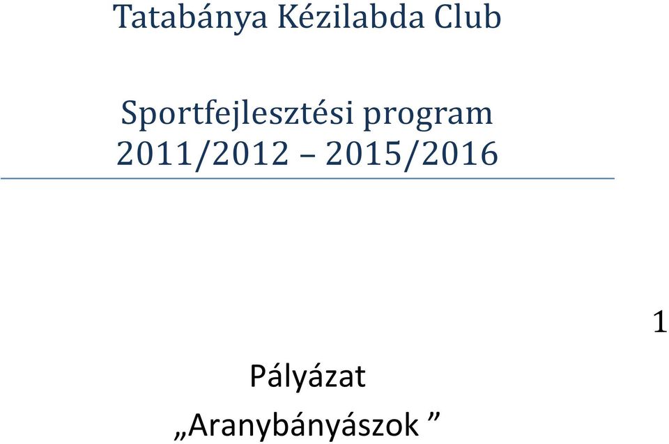 program 2011/2012