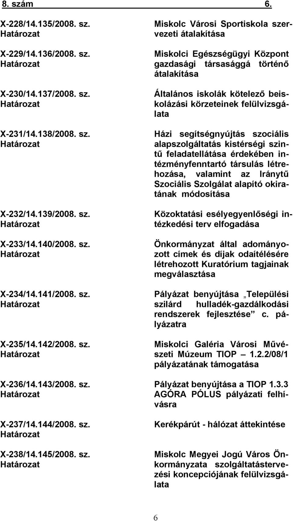 Határozat X-235/14.142/2008. sz.