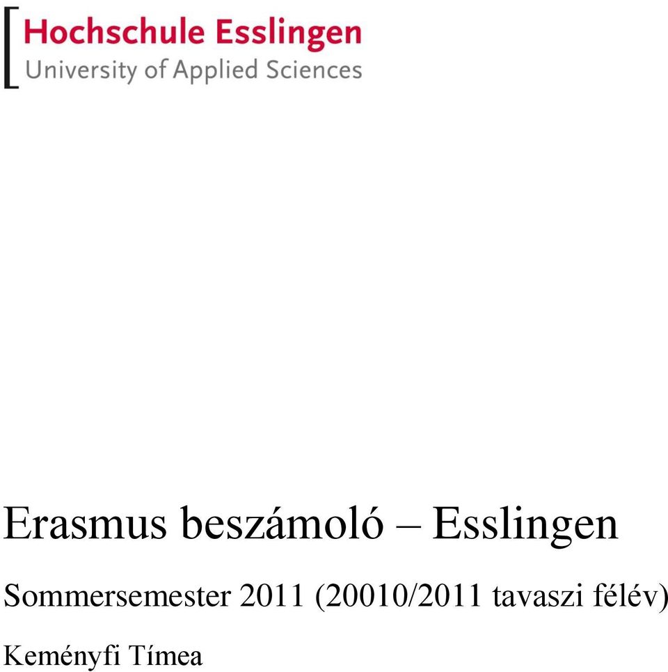 Sommersemester 2011