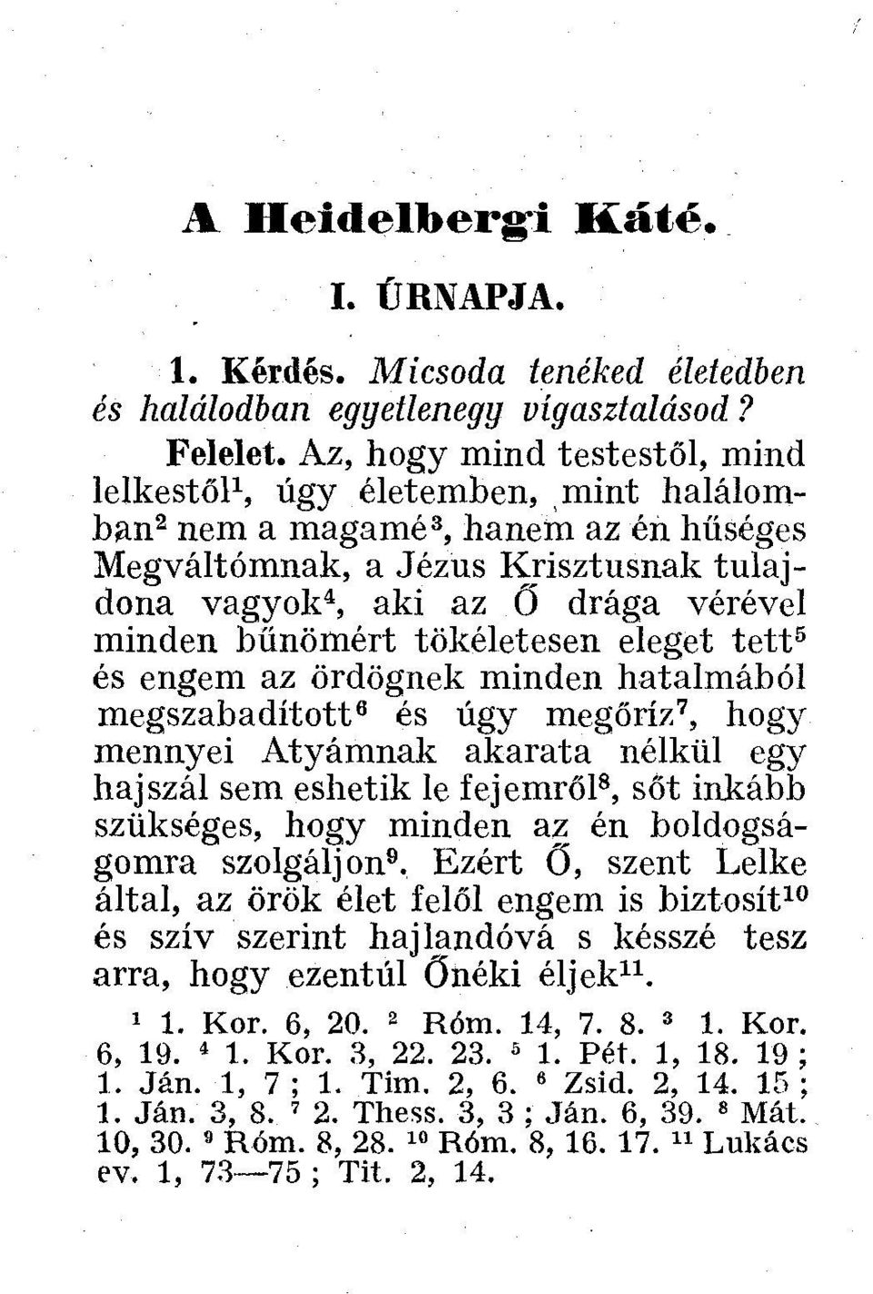bűnömért tökéletesen eleget tett 5 és engem az ördögnek minden hatalmából megszabadított 6 és úgy megőriz 7, hogy mennyei Atyámnak akarata nélkül egy hajszál sem eshetik le fejemről 8, sőt inkább