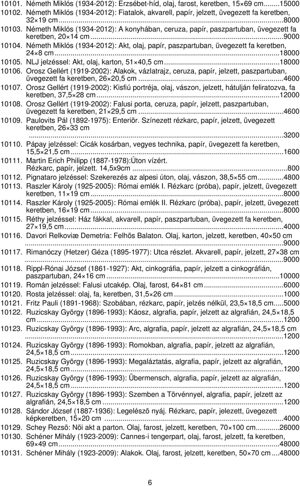 Németh Miklós (1934-2012): Akt, olaj, papír, paszpartuban, üvegezett fa keretben, 24 8 cm...18000 10105. NLJ jelzéssel: Akt, olaj, karton, 51 40,5 cm...18000 10106.