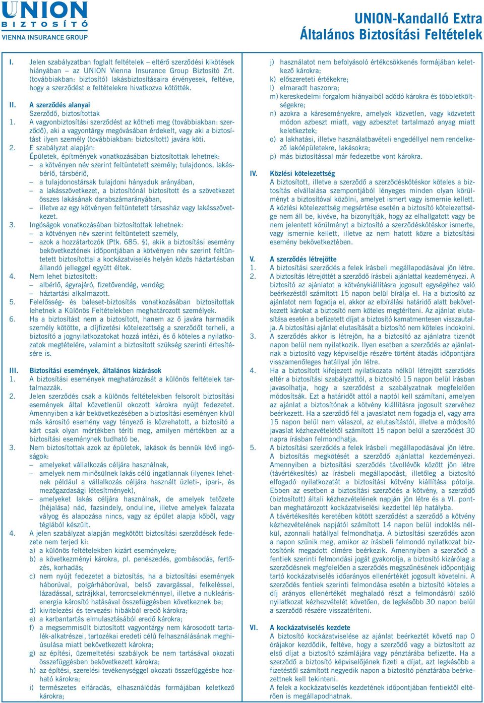 UNION-Kandalló Extra Általános Biztosítási Feltételek - PDF Ingyenes  letöltés