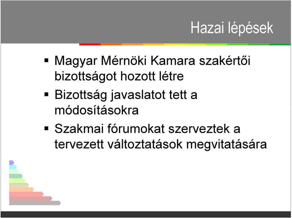 tett a módosításokra Szakmai fórumokat